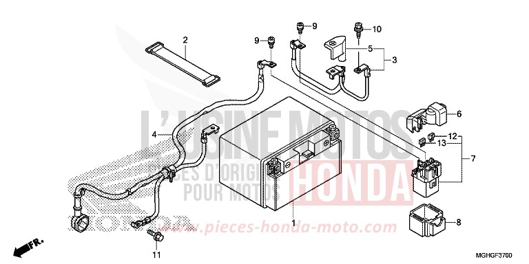 BATTERY for VFR1200X Dual Clutch CANDY PROMINENCE RED (R342B) from 2016